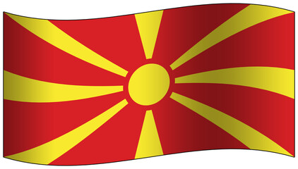 North Macedonia flag waving 3D icon
