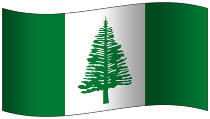 Norfolk Island flag waving 3D icon