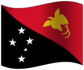 Papua New Guinea flag waving 3D icon