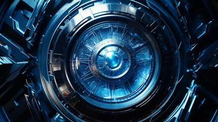 Envisioning the Future: Earth in a Blue Futuristic Landscape of Internet Connectivity and Global Social Networks with Orbital Internet Satellites and Plexus Geometric Elements