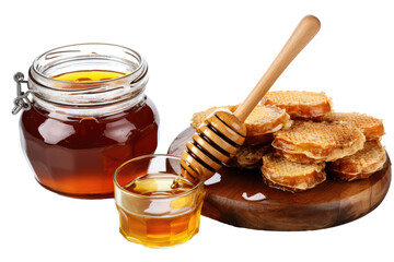 jar of honey dipper isolated on transparent