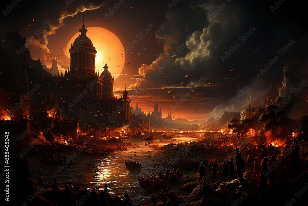 Leinwandbilder an image depicting the fall of the roman empire, symbolizing a transformative period in world histor