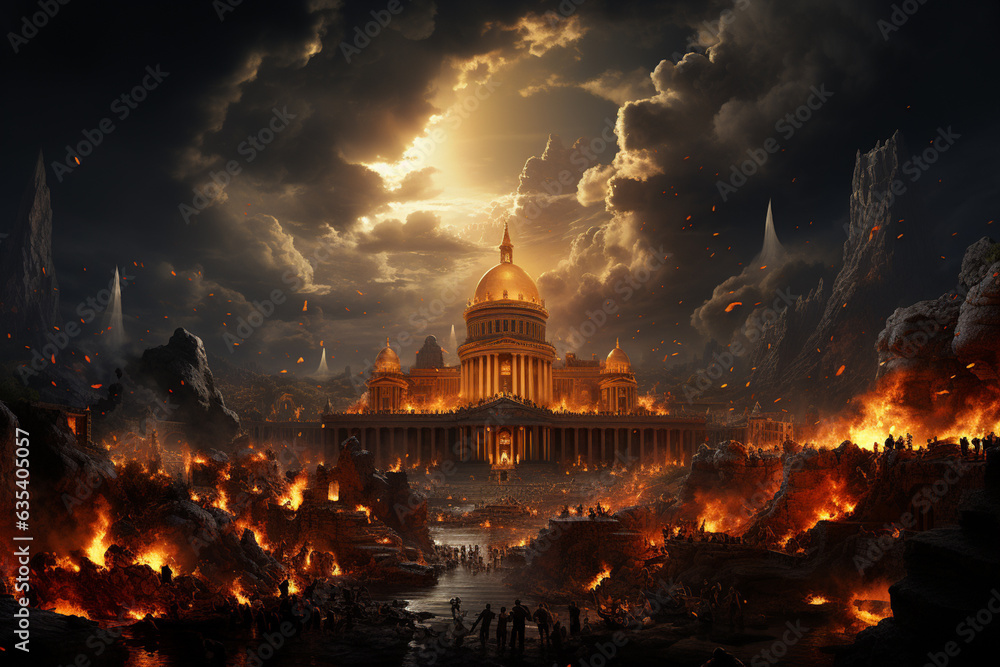 Leinwandbilder an image depicting the fall of the roman empire, symbolizing a transformative period in world histor