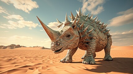 Fototapeta premium Dinosaur close up created with Generative AI technology