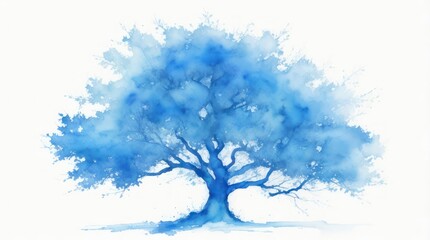 winter tree watercolor illustration 