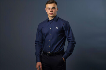 Obraz premium man on a black paper background