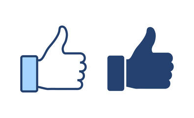 Like icon vector. Thumbs up sign and symbol. Hand like