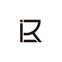 letter ir simple geometric square line logo vector