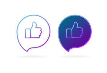 Obraz premium Like icon. Different styles, color, thumbs up, like emoji. Vector icons