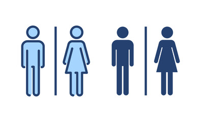 Toilet icon vector. Girls and boys restrooms sign and symbol. bathroom sign. wc, lavatory
