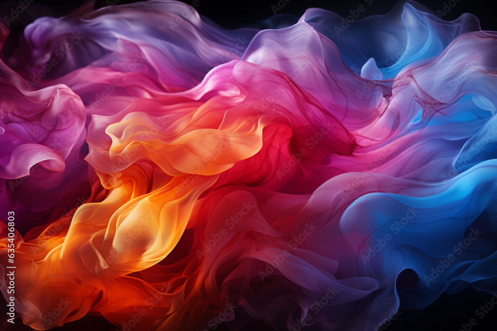 Aufkleber beautiful smoke pattern texture background. macro photography view. generative ai technology.
