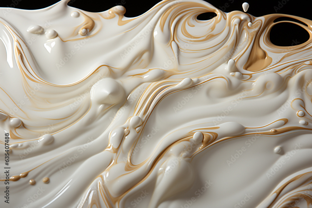 Poster beautiful trends milk pattern texture background. macro photography view. generative ai technology.