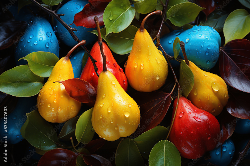 Aufkleber Beautiful trends pears pattern texture background. Macro photography view.  Generative AI technology.