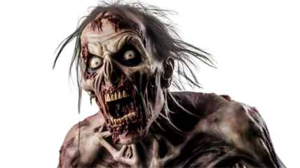 Fotobehang Terrifying zombie on transparent background © John