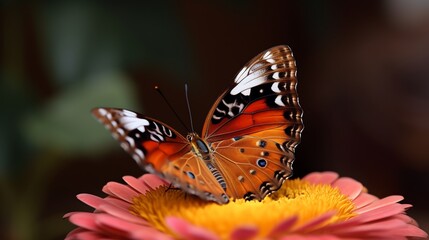 Close Up of a beautiful butterfly on a flower