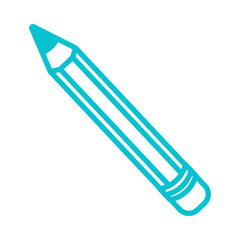 Blue icon of a pencil in a naive style.