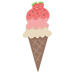 ice cream cone strawberry 