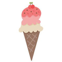 ice cream cone cherry