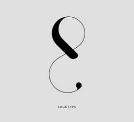 Vector logo in the form of the letter "g", the number "8" or the sign of infinity. Elegant minimalist logo.