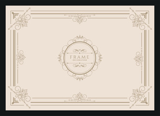 Vintage Ornament Greeting Card Vector Template. Retro Luxury Invitation, Royal Certificate. Flourishes frame. Vintage Background, Vintage Frame, Vintage Ornament, Ornaments Vector, Ornamental Frame.