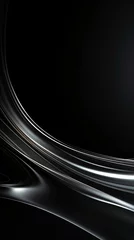 Rolgordijnen Luxurious big wave abstract lubricants background with black glowing oil moving wave lines lights. dark Oil liquid concept for background or wallpaper, Generative ai © Mickael