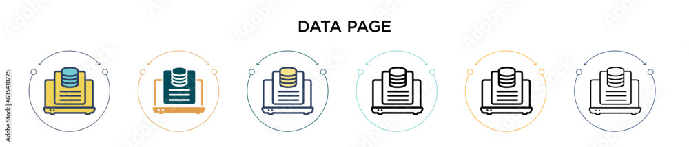 Poster data page icon in filled, thin line, outline and stroke style. vector illustration of two colored an