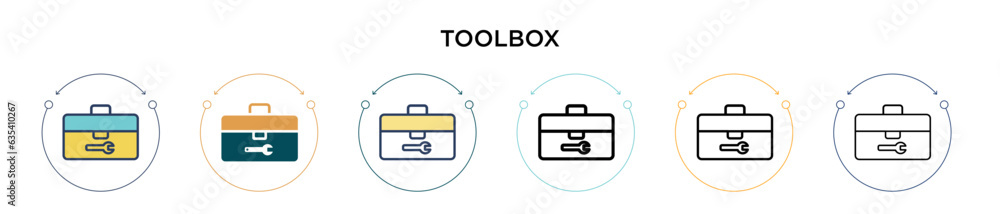 Poster toolbox icon in filled, thin line, outline and stroke style. vector illustration of two colored and 