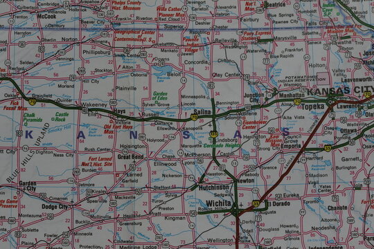 road map of kansas city, usa