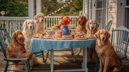 dogs having fourth of july party, Generative AI