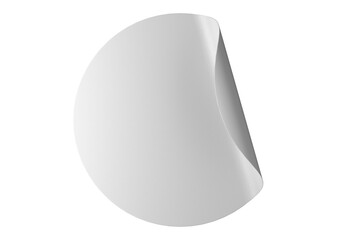 Circle white sticker with rounded edges