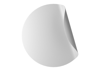 Circle white sticker with rounded edges