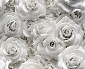 Wild vines white rose. SEAMLESS PATTERN. SEAMLESS WALLPAPER. Created with Generative AI technology.