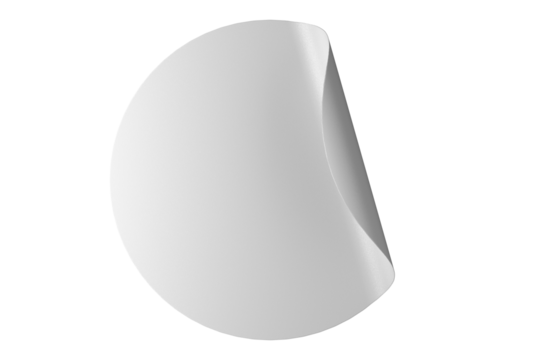 Circle white sticker with rounded edges