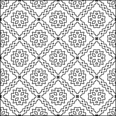 Vector pattern with symmetrical elements . Modern stylish abstract texture. Repeating geometric tiles from striped elements.Black and white pattern.