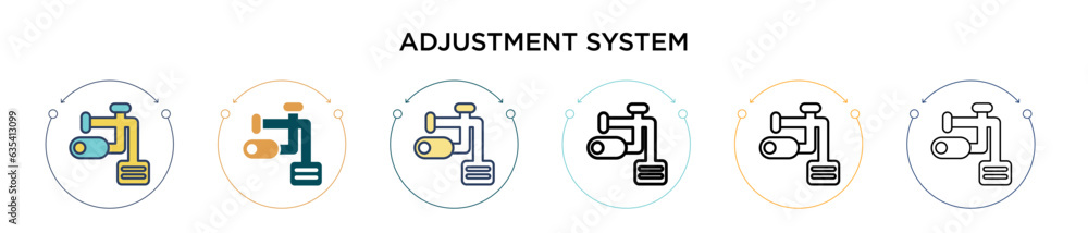 Poster adjustment system icon in filled, thin line, outline and stroke style. vector illustration of two co