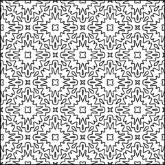 Vector pattern with symmetrical elements . Modern stylish abstract texture. Repeating geometric tiles from striped elements.Black and white pattern.