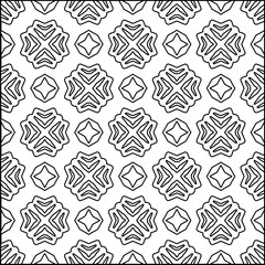 Vector pattern with symmetrical elements . Modern stylish abstract texture. Repeating geometric tiles from striped elements.Black and white pattern.