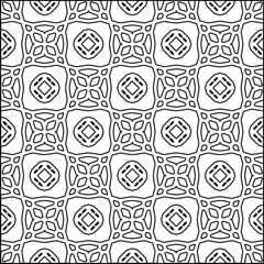 Vector pattern with symmetrical elements . Modern stylish abstract texture. Repeating geometric tiles from striped elements.Black and white pattern.