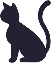Cat sitting silhouette
