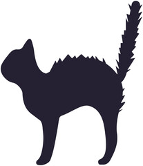 Cat scared silhouette