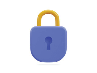 padlock lock security safety 3d icon