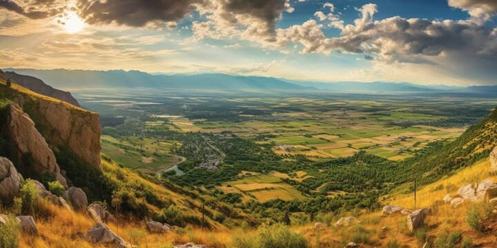 Hilltop View - A panoramic view from a hilltop, capturing the beauty of the landscape below. 🌄🏞️
