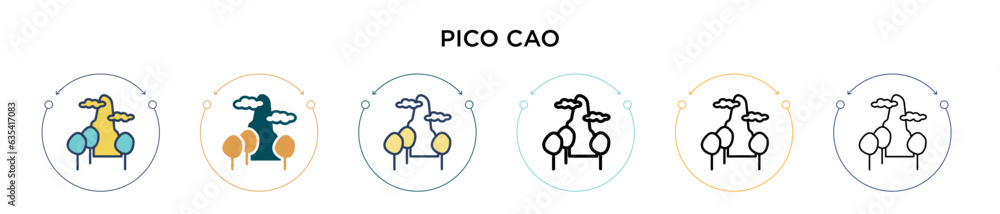 Poster pico cao icon in filled, thin line, outline and stroke style. vector illustration of two colored and