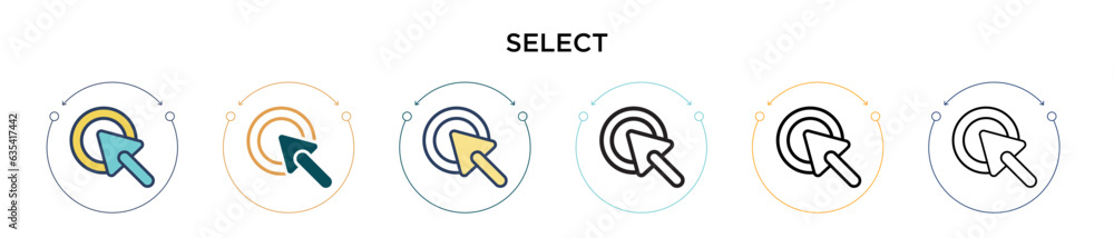 Poster select icon in filled, thin line, outline and stroke style. vector illustration of two colored and b