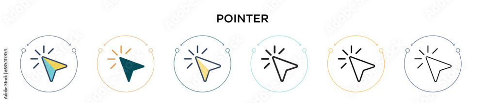 Poster pointer icon in filled, thin line, outline and stroke style. vector illustration of two colored and 