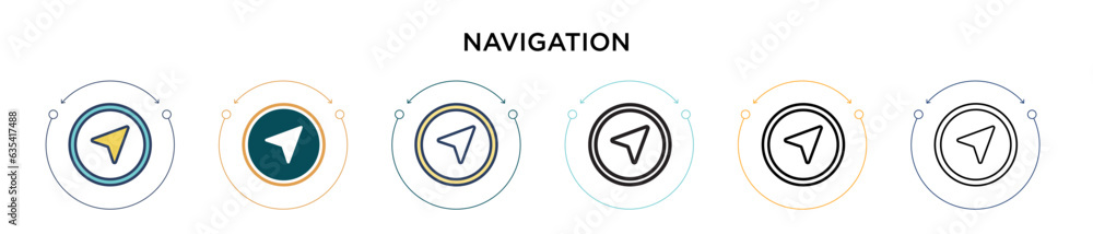 Poster navigation icon in filled, thin line, outline and stroke style. vector illustration of two colored a