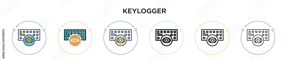 Poster keylogger icon in filled, thin line, outline and stroke style. vector illustration of two colored an