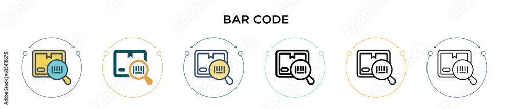 Poster bar code icon in filled, thin line, outline and stroke style. vector illustration of two colored and