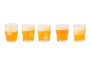 glass of beer with bubble with transparent background