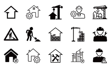Fototapeta Construction icon set logo obraz